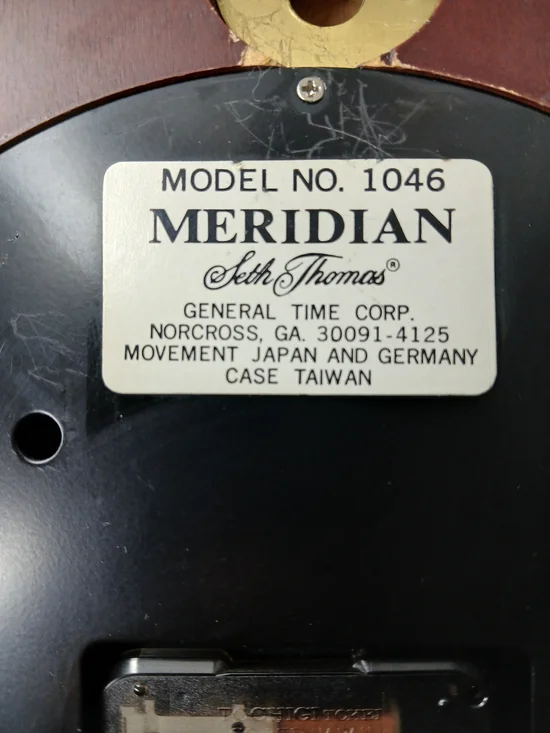 Seth Thomas Meridian Porthole Hand-polished Brass Wall Clock. - Picture 4 of 5